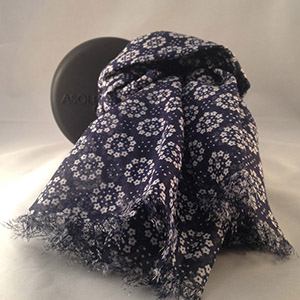 Sciarpa Fiore 01 Blu <br/>100% cotone